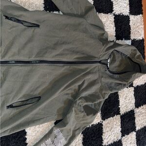 Womens Olive Green Zip-Front Jacket